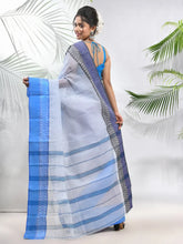 White Pure Cotton Tant Saree With Woven Designs-MA51TT43430133